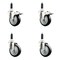 Service Caster 4 Inch 316SS Black Poly Swivel 3/4 Inch Expanding Stem Caster Lock Brake, 2PK SS316TTLEX20S414-PPUB-BLK-2-S-2-34 - alternate 1